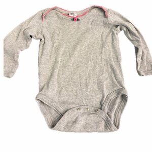 Baby Boden  6-12 month grey pointelle onsie